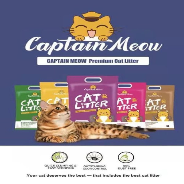 Captain Meow Bentonite Cat Litter 5L/ 10L/ 25L