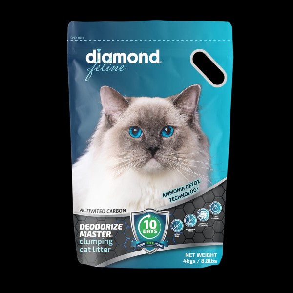 Diamond Super Premium Cat Litter with Carbon,Odor Control + Very Solid clumping + Moisture Fusion,unscente