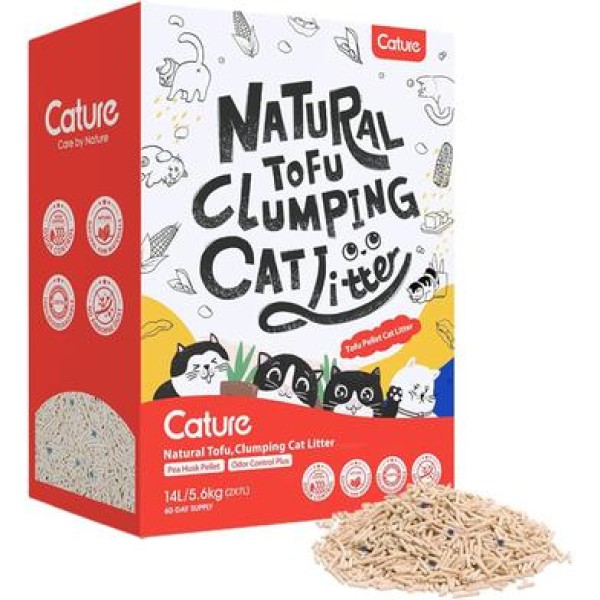 Cature Natural Tofu Cat Litter Clumping Plus / Odor Control Plus / Mix Clumping 14L