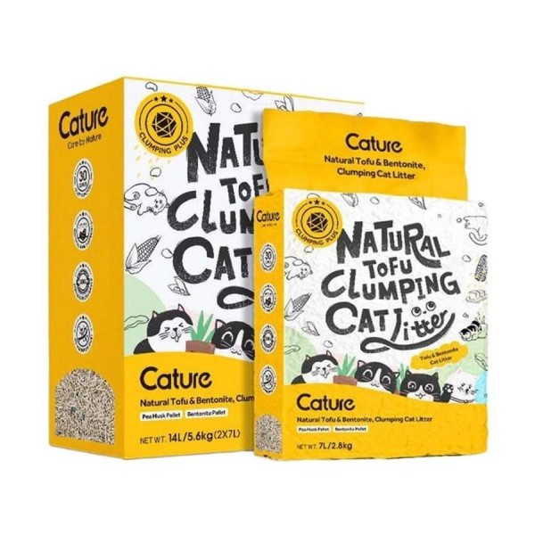 Cature Natural Tofu Cat Litter Clumping Plus / Odor Control Plus / Mix Clumping 14L