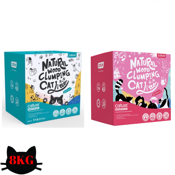 Cature Natural Wood Clumping Cat Litter 8kg