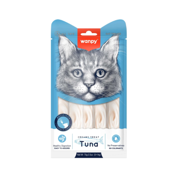 Wanpy Creamy Cat Treat Tuna 70gm (5x14gm) | Wanpy Cat Treat