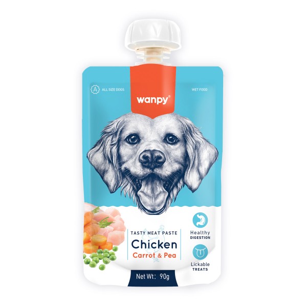 Wanpy Tasty Meat Paste Chicken with Carrot & Pea for Dogs 90g