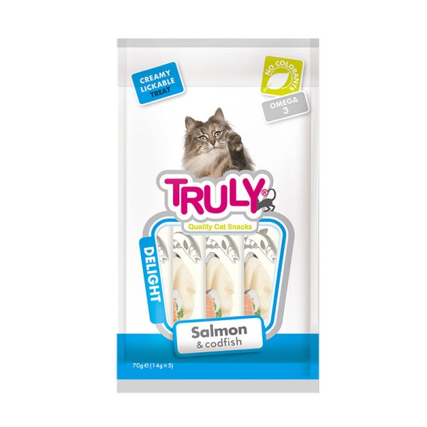 Truly Salmon and Codfish Treats for Cats 70gm (5x14gm)