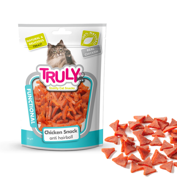 Truly Functional Chicken Snacks Anti Hairball Cat Treat 50gm