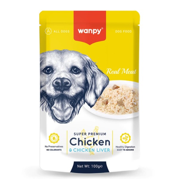 Wanpy Dog Wet Food with Chicken & Chicken Liver 100g