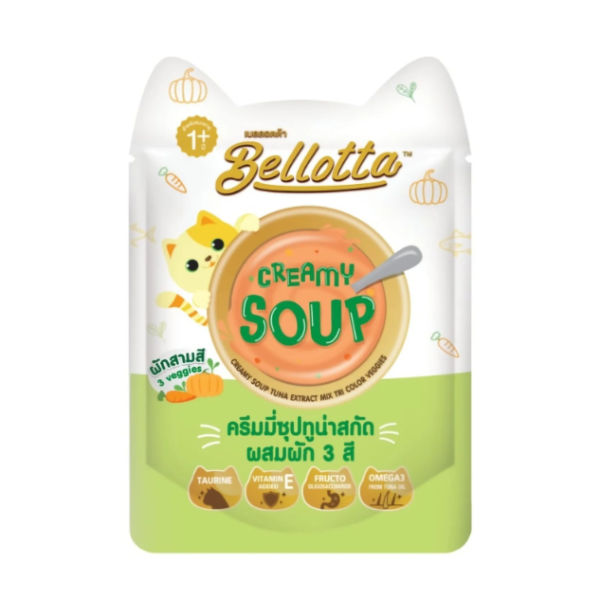 Bellotta Creamy Soup Tuna Extract Mix Tri Colour Veggies For Cat 40gm