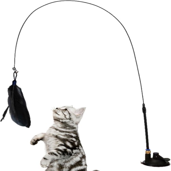 Cat Teaser Toy with Bell – Suction Interactive Toy