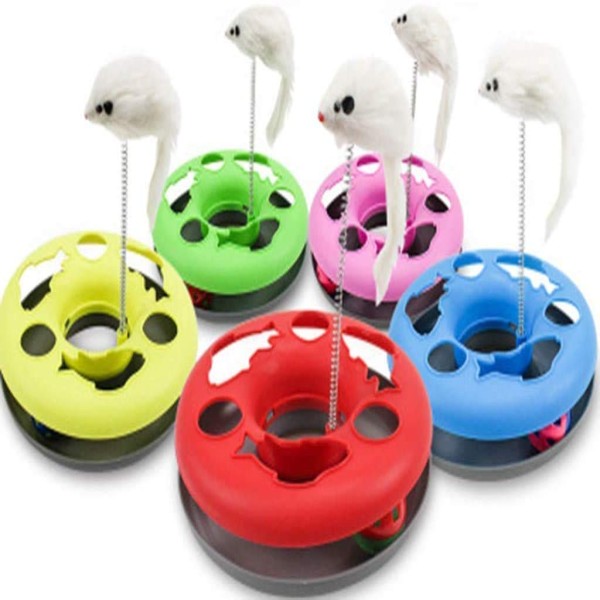 Interactive Happy Circle with Spinning Ball and Spring Catch The Mouse for Cats and Kittens Fun Toy