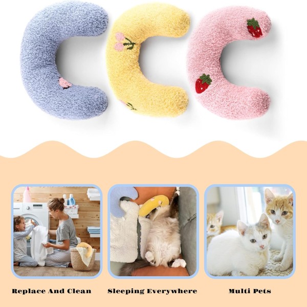 Cat Pillow for Indoor Cats, Ultra Soft Fluffy Cat Calming Pillow
