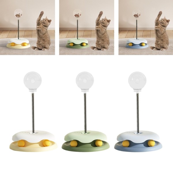 Cat Treat Dispenser Toy with Toys Roller Tracks, Interactive Slow Food Transparent Ball Kitten Fun