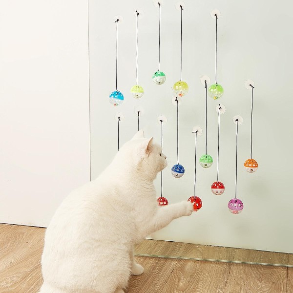 Cat Hanging Interactive Toy Cat Spring Ball Toy with Bell Kitten Funny Teaser Toy Training Toys