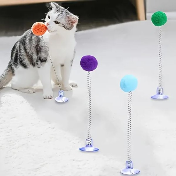 1pc Spring Cat Toy, Spring Toy with Ball, Pet Interactive To