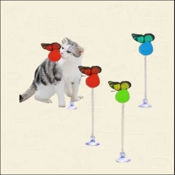 Butterfly Succer Spring Toy for Pet Cat