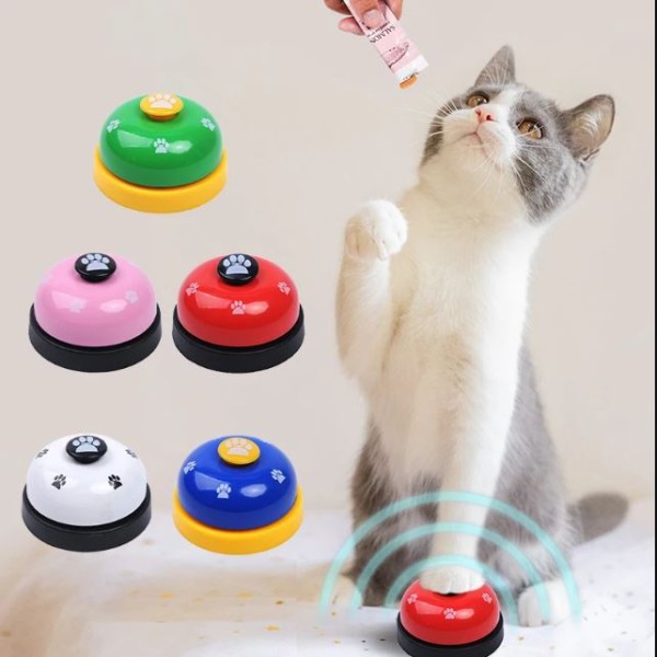 Pet Training Bells, Dog Footprints Bells Cute Cartoon Iron Pet Bell Interactive Toy for Small Dogs Cats Potty Training and Communication Device
