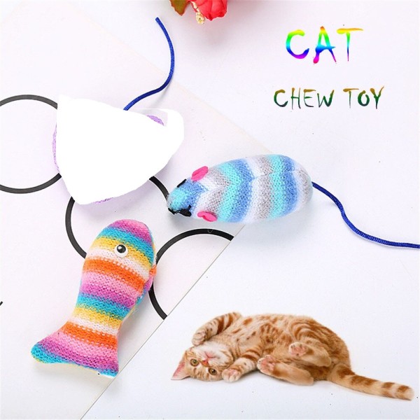 Fish Mouse Cat Toy Biteresistant Colorful Small