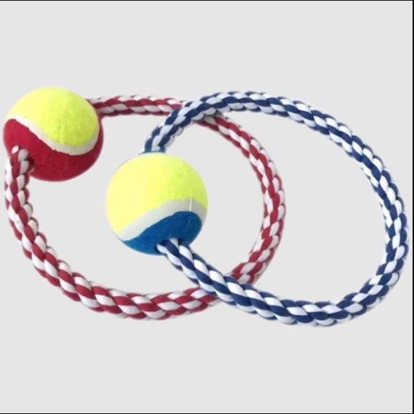 Circle Cotton Rope with Ball Dog Chew Toy