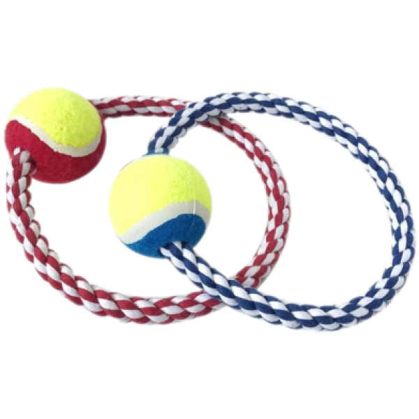Circle Cotton Rope with Ball Dog Chew Toy