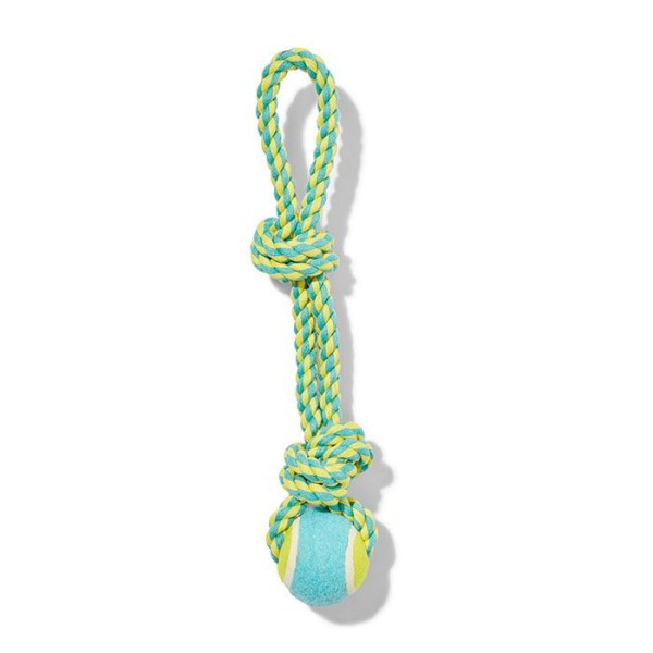 Dog Ball and Cotton Rope Dog Toy, Interactive Dog Toy with Tennis Balls,Indoor and Outdoor Tug Toy for Dogs