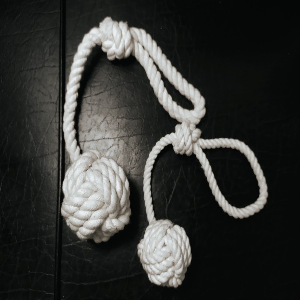 Natural Cotton Rope with Ball Dog Toys, Premium White Cotton Dog Chew Toys