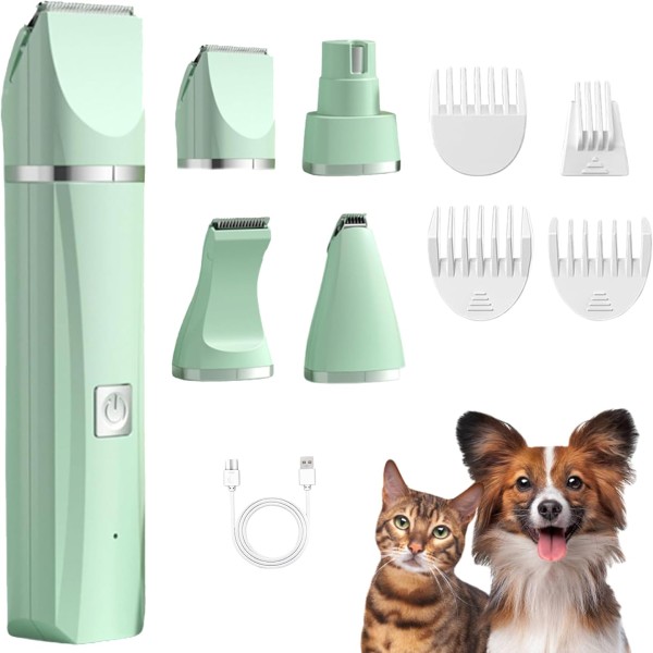 Silent Cat Dog Hair Trimmer Paws Nail Grinder Animal Foot Hair Cutter Remover USB Rechargeable Pet Grooming Clipper