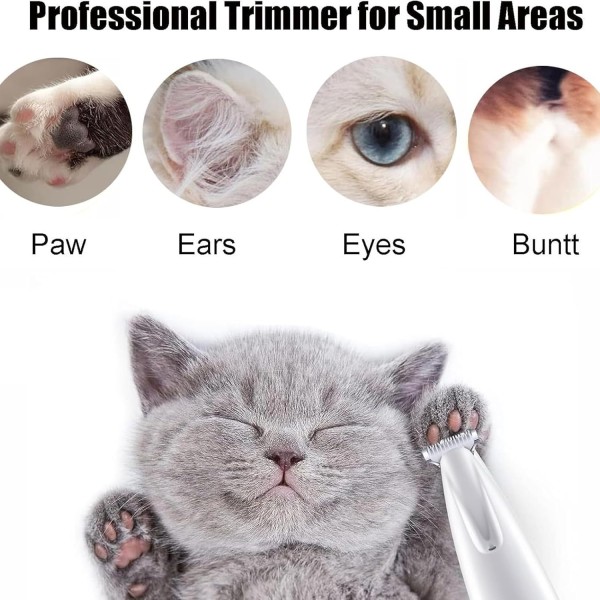 Portable Cat Dog Paw Trimmer with Led Light Rechargeable