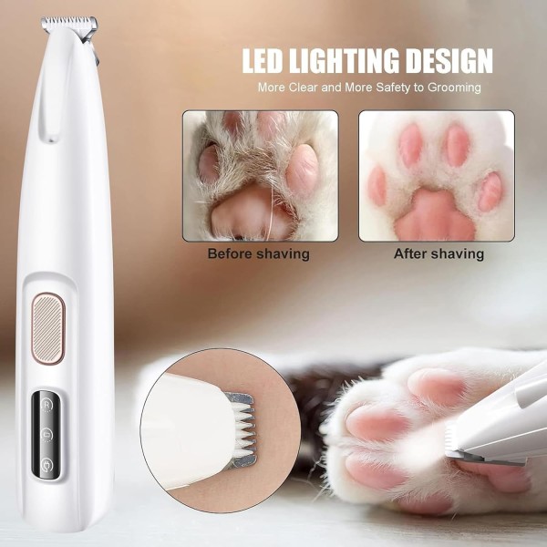 Portable Cat Dog Paw Trimmer with Led Light Rechargeable