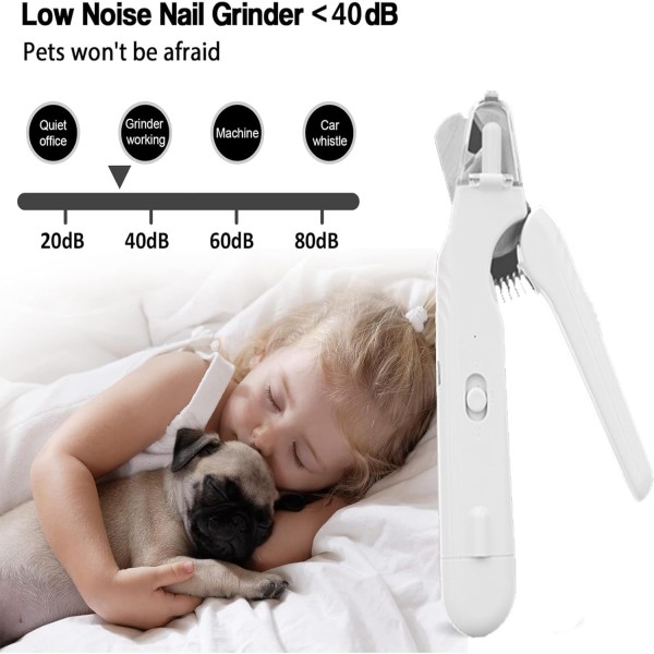 2-In-1 Nail Grinder & Nail Clippers, Professional Electric Rechargeable Pet Nail Fast Trimmer, Painless, Claw Care Grooming, Smoothing, Silent - Shockproof, For Small, Large Dogs & Cats