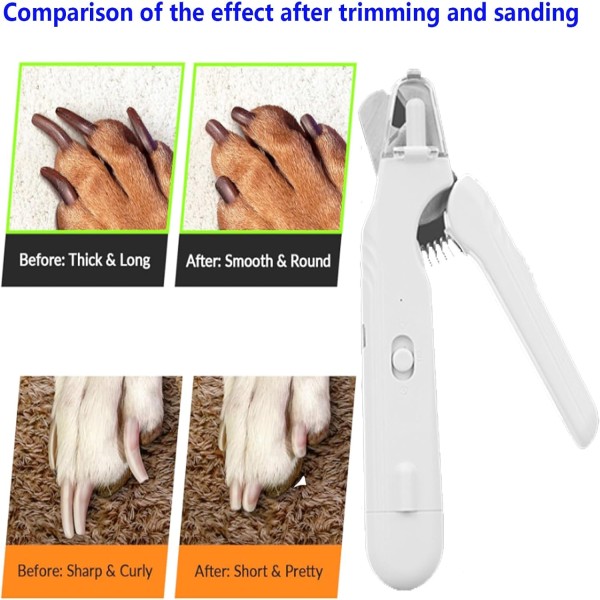 2-In-1 Nail Grinder & Nail Clippers, Professional Electric Rechargeable Pet Nail Fast Trimmer, Painless, Claw Care Grooming, Smoothing, Silent - Shockproof, For Small, Large Dogs & Cats