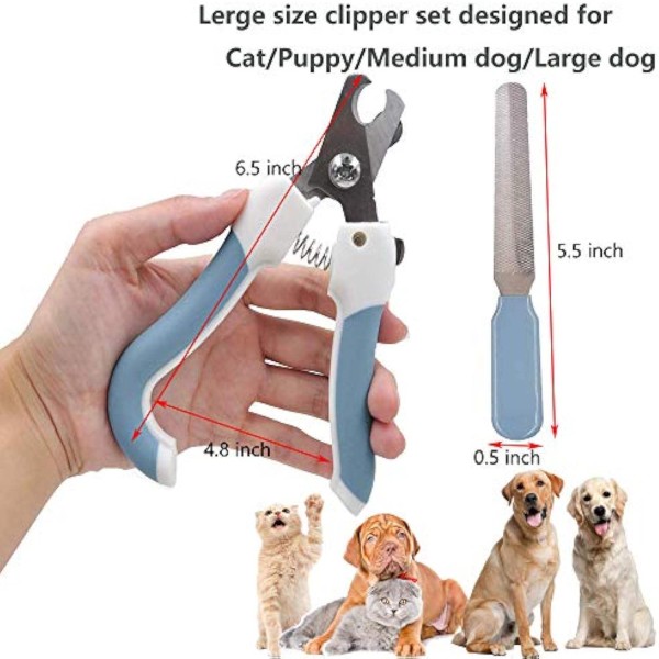 Pet Cat Dog Nail Clippers Nail Clipper and Stainless Cat Nail Cutter Clipper Set