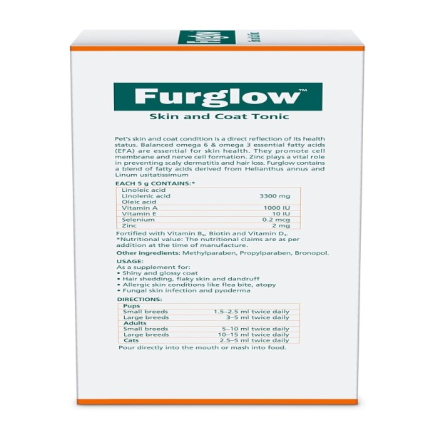 Himalaya Furglow Skin & Coat Tonic Liquid For Dogs & Cats 200ml