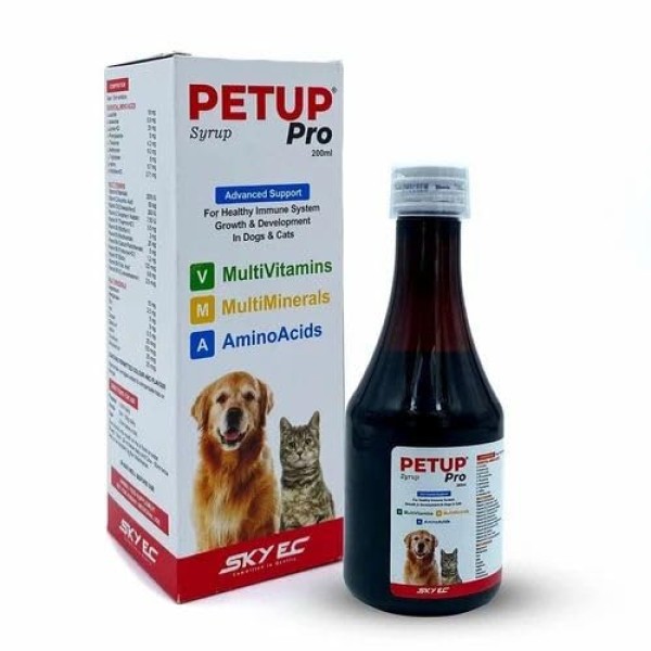 Petup Pro Syrup For Cats & Dogs Pet Health Supplements 200 ml (Healthy Immune System, Growth & Developments)