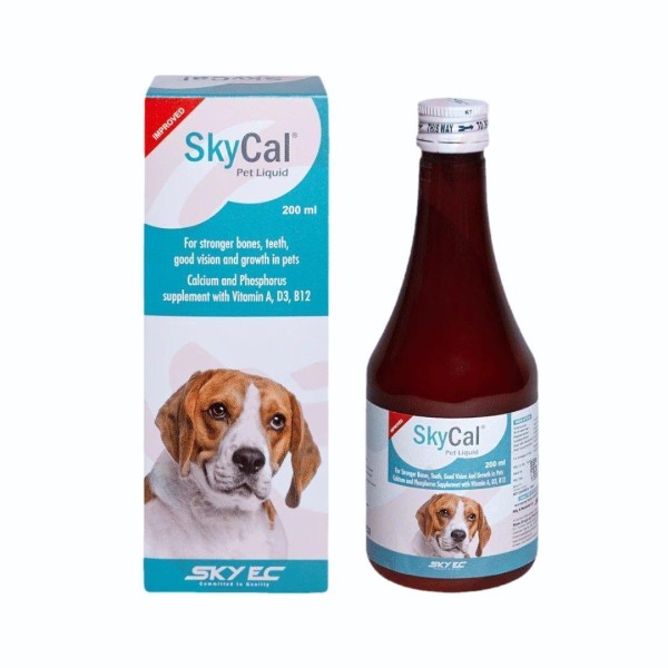 Skycal Pet Syrup - Calcium & Vitamin Syrup for Dogs and Cats, 200ML Pet Health Supplements