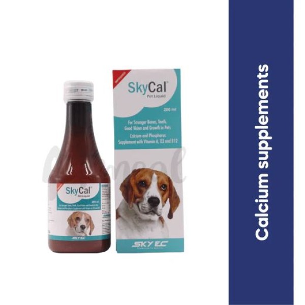 Skycal Pet Syrup - Calcium & Vitamin Syrup for Dogs and Cats, 200ML Pet Health Supplements