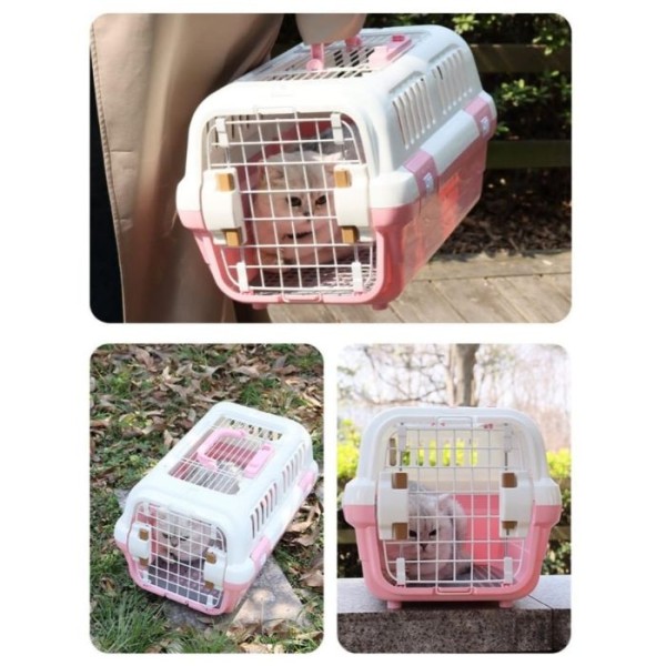 Multi Ventilation Super Premium Cat Carrier Box with Top Steel Cage) - (36.5 x 55 x 35 cm)