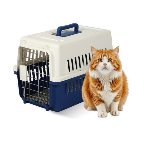 Pet Cat, Dog & Puppy Carrier Box Medium Size (58*37*37cm) - (Air Transport Box, Travel, Hospital, Disaster Prevention)