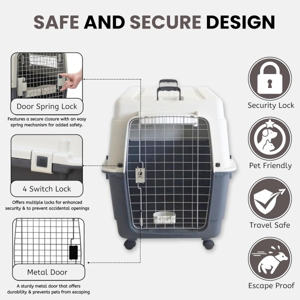 Pet Dog All Breed  Carrier Box XXL Size (Size: 99 * 66 * 72 cm) - (Air Transport Box, Travel, Hospital, Disaster Prevention)