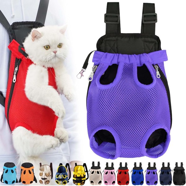 Portable Pet Carrier Backpack, Adjustable Pet Front Cat Dog Carrier Bag