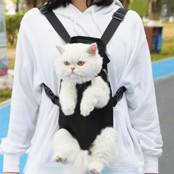 Portable Pet Carrier Backpack, Adjustable Pet Front Cat Dog Carrier Bag