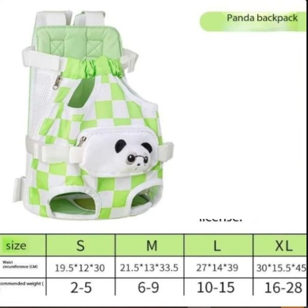 Panda Travel Adjustable Backpack, Front Bag Easy-fit Chest Carrier for Small Dogs Cats Puppie