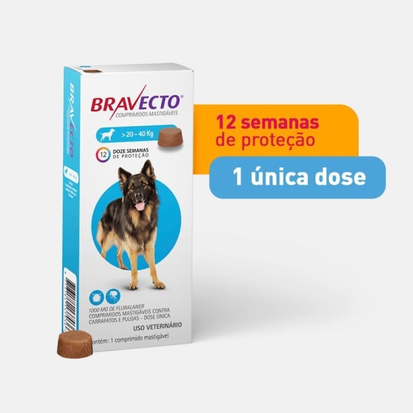 Bravecto Chewable Tablets for Dog (20-40kg) - (Treatment of Tick and Flea Infestations on Dogs)