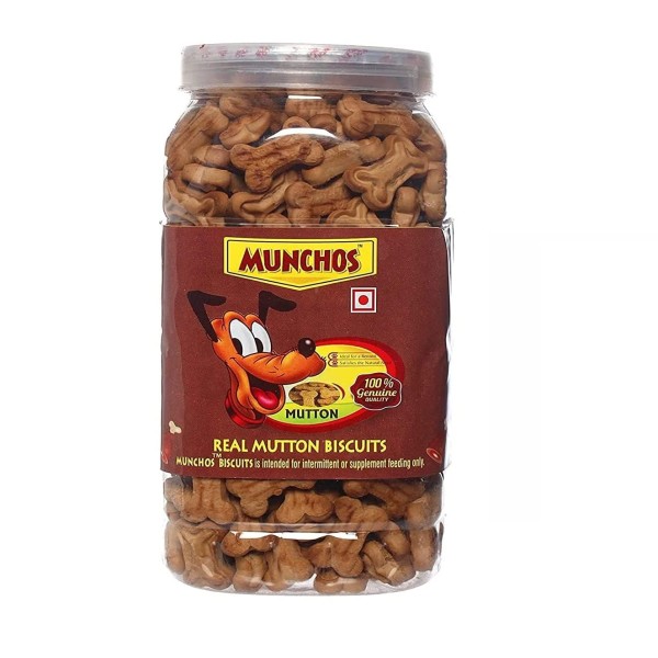 MUNCHOS Puppy Dog Treats for All Breeds Dog 500gm (Mutton Flavour Biscuit)