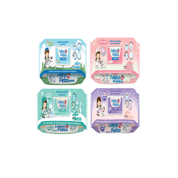 Sukina Petto Pet Wipe for Cats & Kitten 4 Formulas - 70sheets
