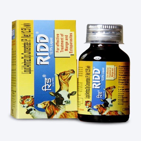 Ridd Liquid 60ml - Anti Tick and Flea Solution for Dog