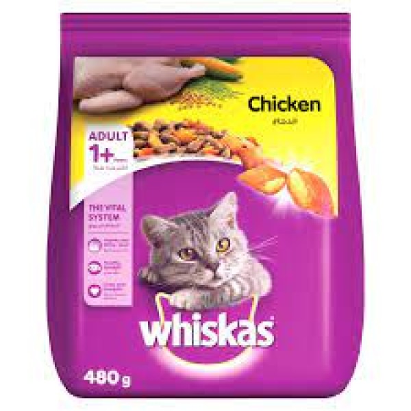 Whiskas Adult Dry Cat Food Chicken Flavour 480gm