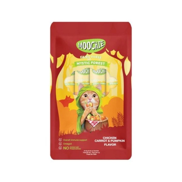 Moochie Cat Treat Fairy Puree - Mystic Forest Chicken Carrot & Pumpkin Flavour