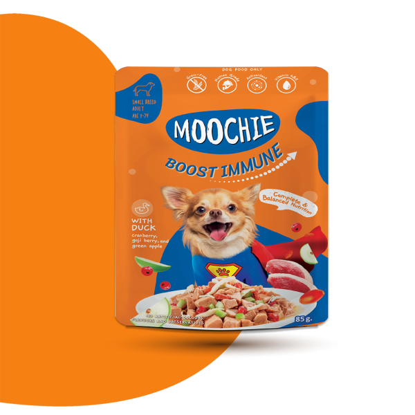 Moochie Dog Pouch Boost Immune - Duck with Cranberry, Goji Berry and Green Apple 85g