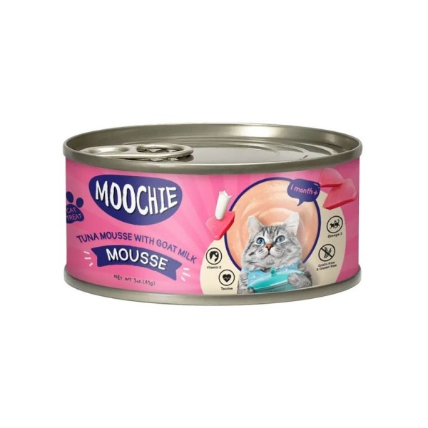 Moochie Kitten Cat Can Food, Wet food Tuna Mousse With Goat Milk - 85g