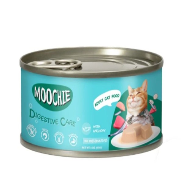 Moochie Adult Cat Can Food - Digestive Care With Anchovy 85g