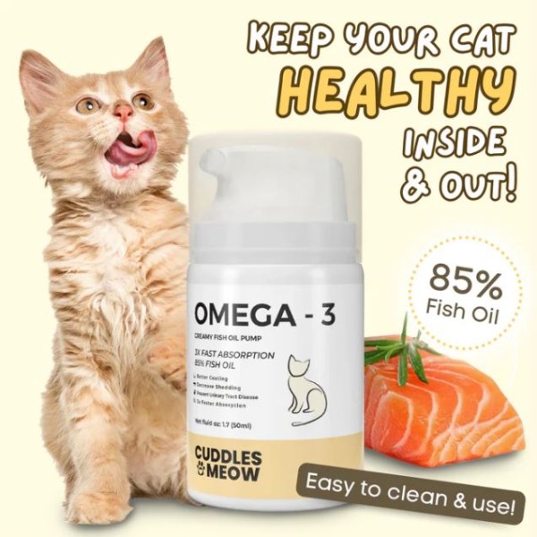 Cat Omega 3 Fish Oil 50ml – Creamy Fish Oil (Emulsified Cat Supplement)